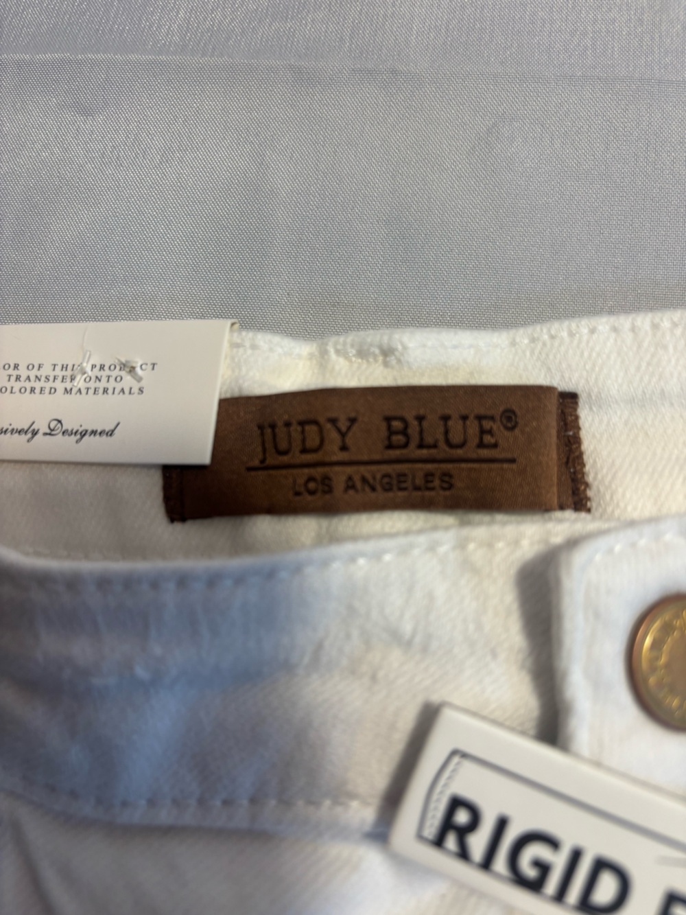 Judy Blue XL White Distressed Denim Cutoff Boho Cotton Shorts New - Picture 3 of 14